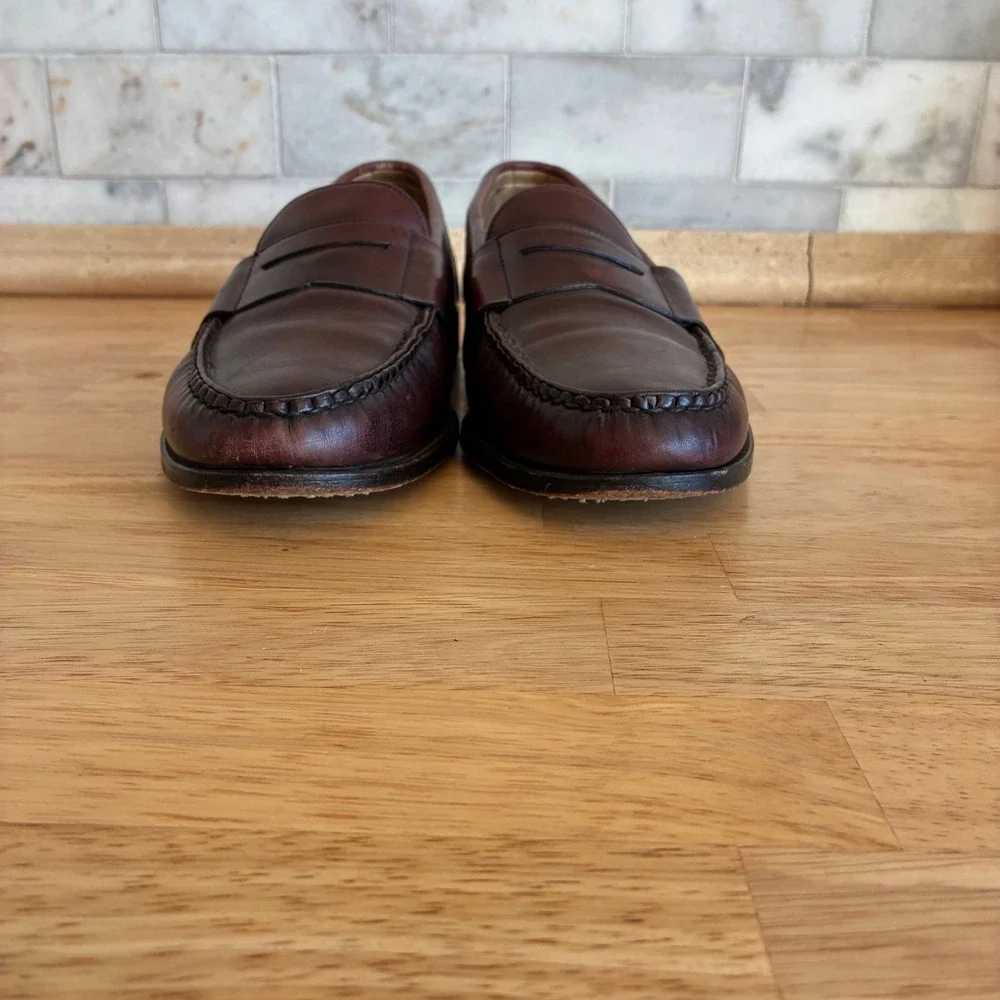 Allen Edmonds Cameron Loafers Mens 12 C Burgundy Leather Penny Moc Toe USA 42075